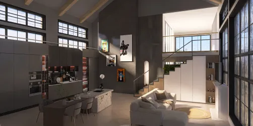 Kitchen + Living Room