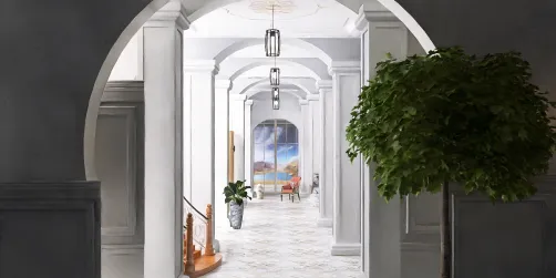 Arched corridor of rooms 