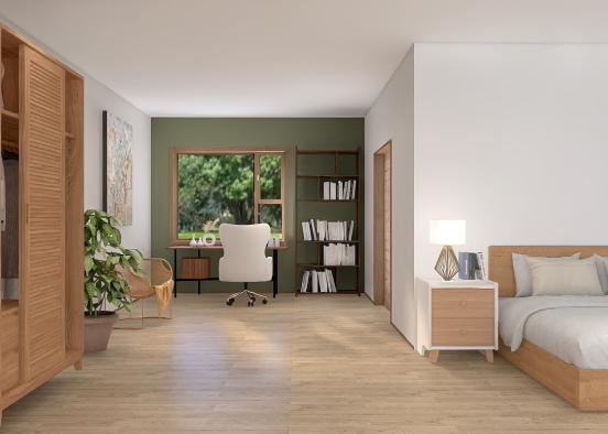 Wood bedroom 🪵  Design Rendering