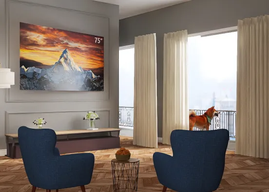 Paris Living Room  Design Rendering