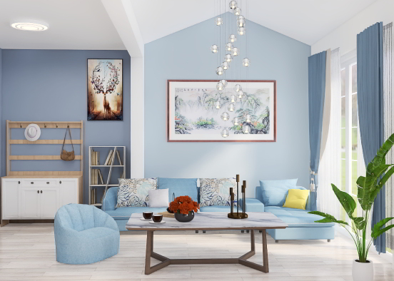 blue living room💙 Design Rendering