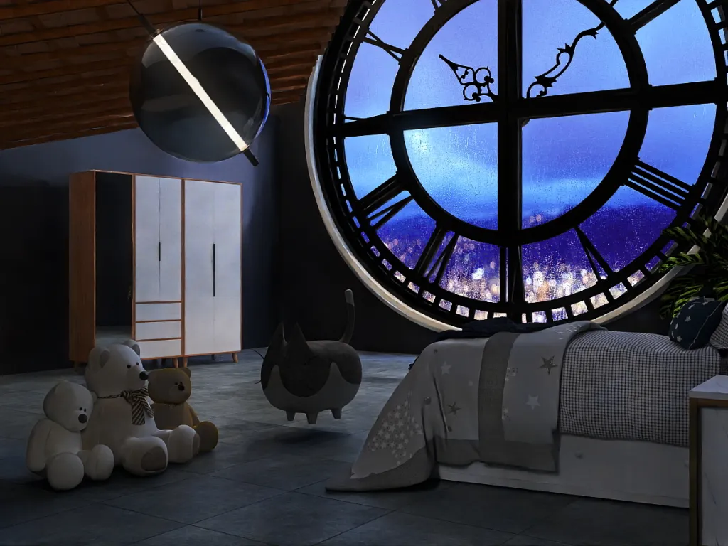 a clock on a wall with a statue of a bear 