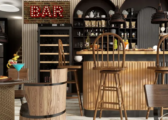 A Bar Design Rendering