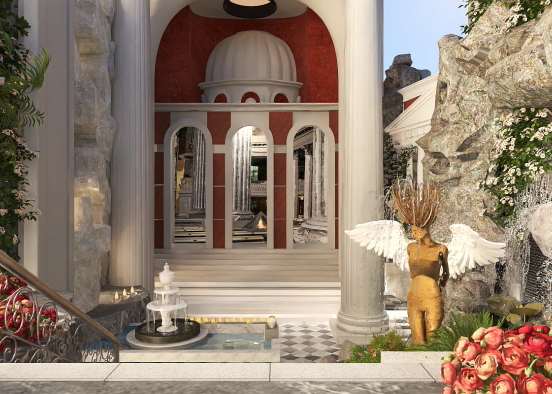 Imaginative Greek Temple & 🌹🌹 Garden  Design Rendering