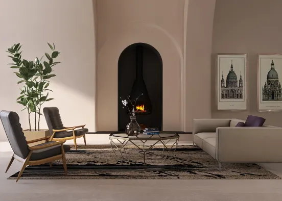 A peaceful living area 😌  Design Rendering
