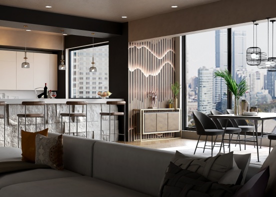 Modern Minimalist Apartment Unit Design Rendering