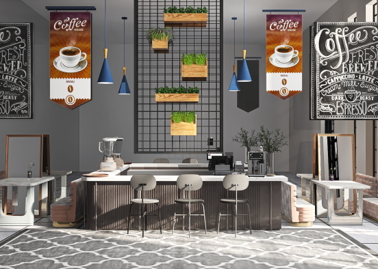 # Love the Coffee shop Design Rendering