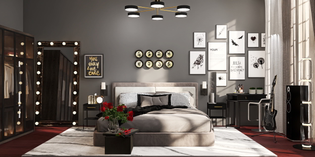 Bedroom in dark colors