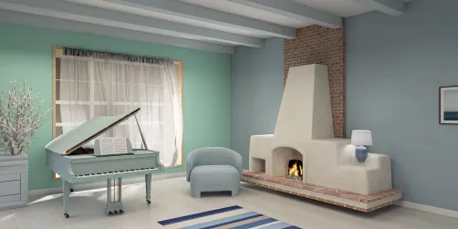 A warm room in blue