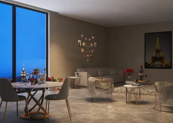 Valentine’s day living room decor  Design Rendering