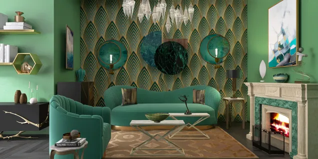 Art  Deco. Living Room