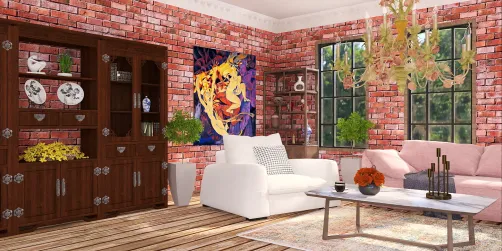 Loft style living room.🧱🤎🤎