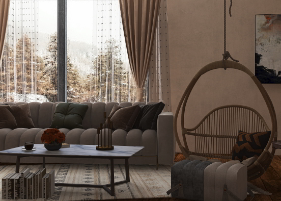 Eclectic Lounge/Living Room Design Rendering