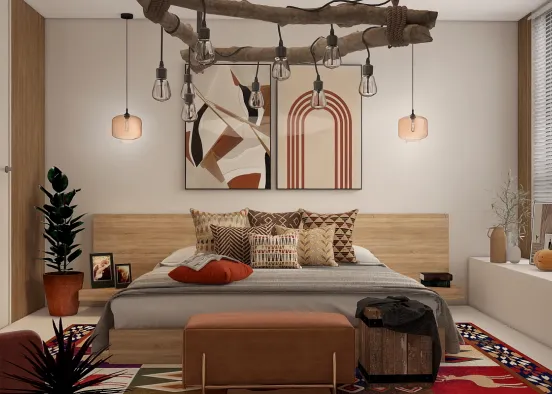 Cozy bedroom Design Rendering