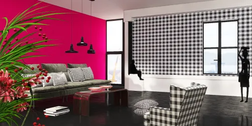 geometric pattern with pink wall