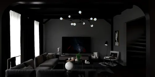 A dark living room for dark people