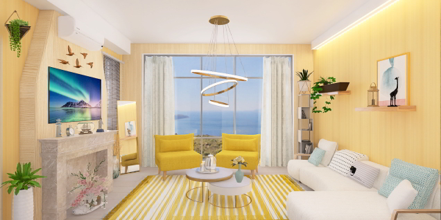 Sala de estar com lareira