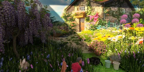 Alone in the garden