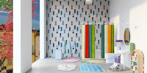 little boys colorful bathroom
