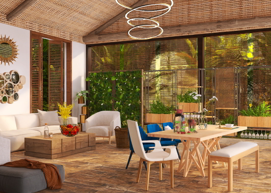 Tropical Themed Cabana Design Rendering