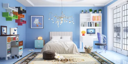 Baby blue bedroom 🫶🏻