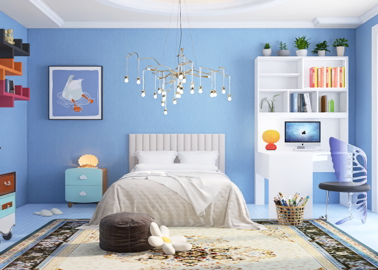 Baby blue bedroom 🫶🏻 Design Rendering