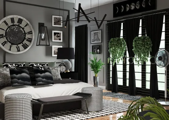 Master bedroom 
Elegant but modern 🖤🩶 Design Rendering