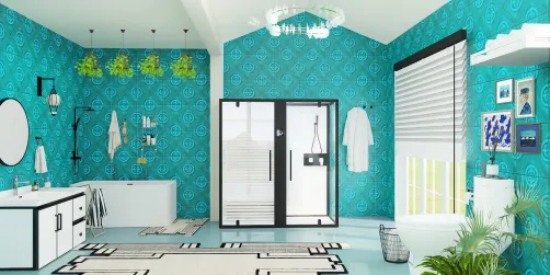 Blue retro bathroom 🚽 💙