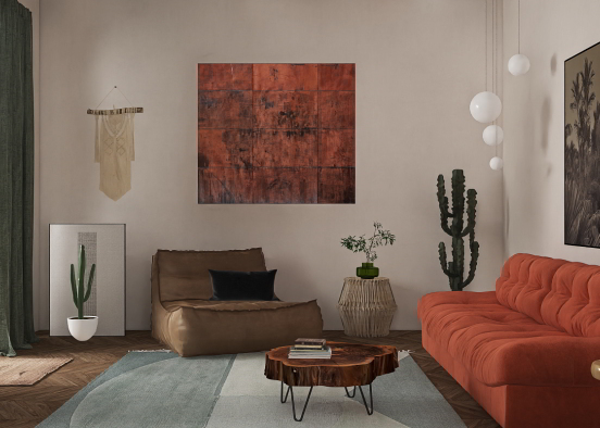 Desert Inspired Sitting Room Design Rendering