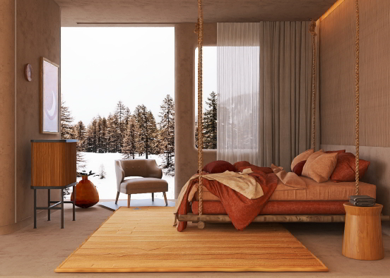 winter warm bedroom Design Rendering