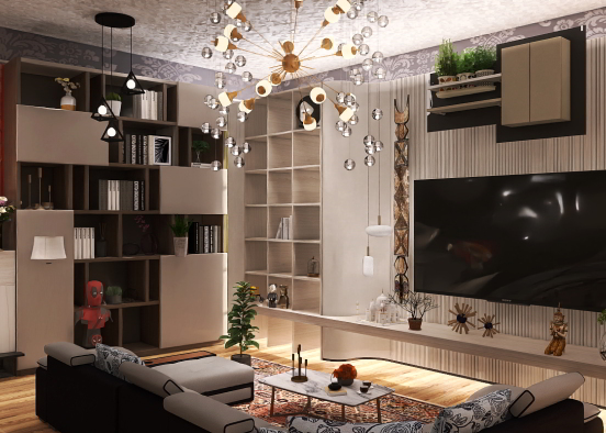 minimalis sitting room Design Rendering