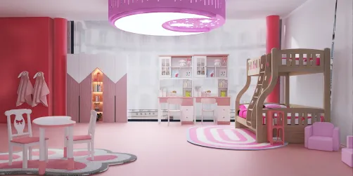 Here is a pink shared room