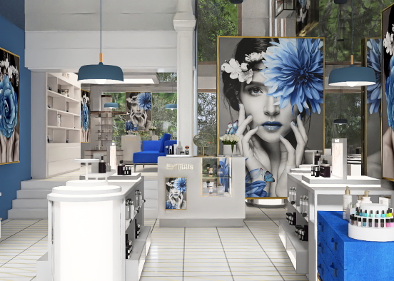 💙💙💙Makeup Salon Design Rendering