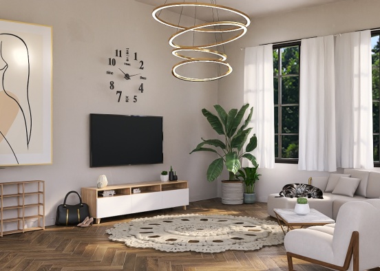 Aesthetic Living Room Design Rendering