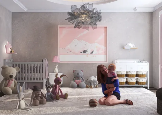 Baby girls nursery  Design Rendering