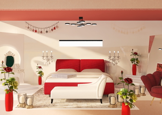 romantic vibe bedroom Design Rendering