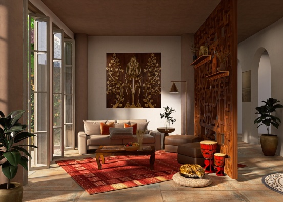Moroccan style living room  Design Rendering