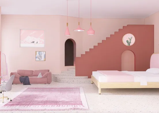 pink bedroom  Design Rendering