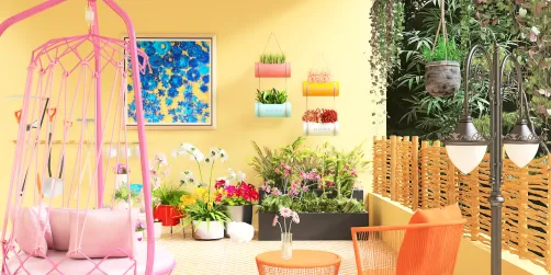 Bright Balcony Flower Garden