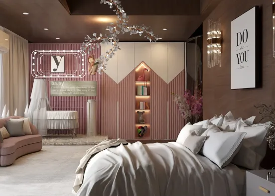 Bedroom with a "baby gurl💕"
 Design Rendering