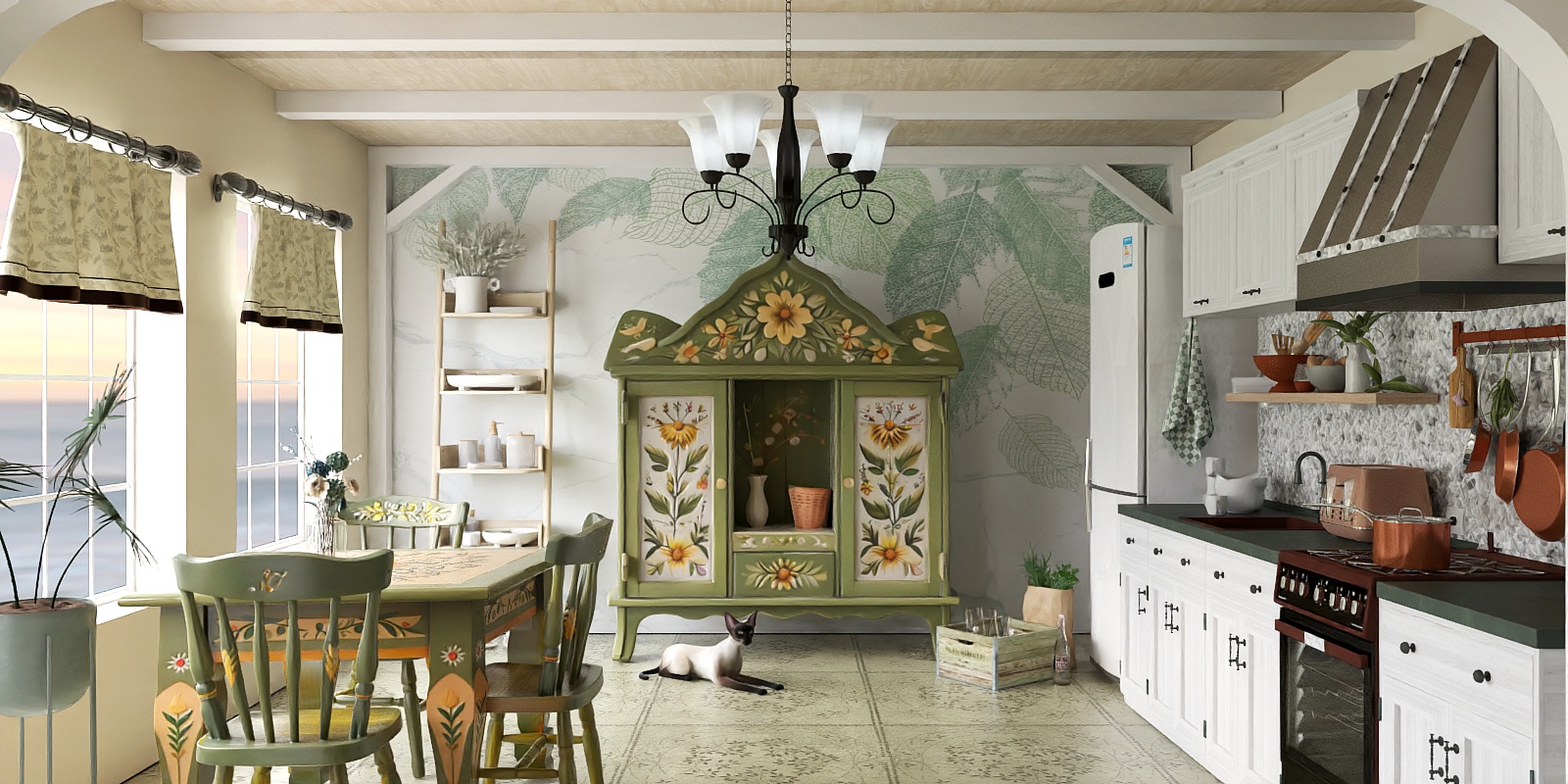 Boho hippie kitchen