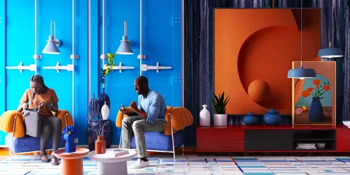 laranja X azul