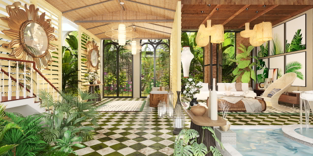 Tropical Summer House Hallway 🌿