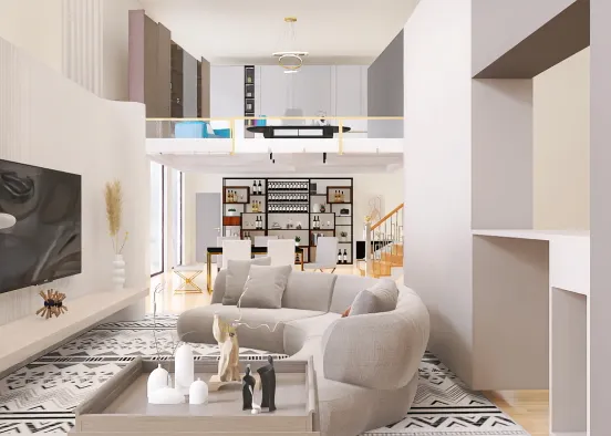 White and Grey home Design Rendering