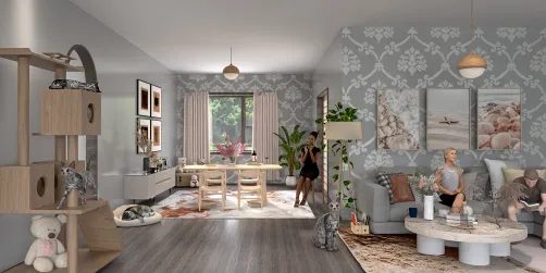 Living Room with too many cats