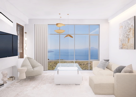 minimal cozy living room Design Rendering