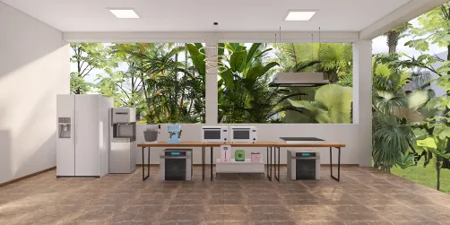 The open space kitchen