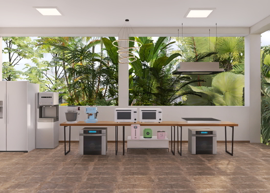 The open space kitchen Design Rendering