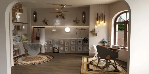 comfy hall, office, and living room 