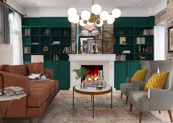 Eclectic Living Room  Design Rendering